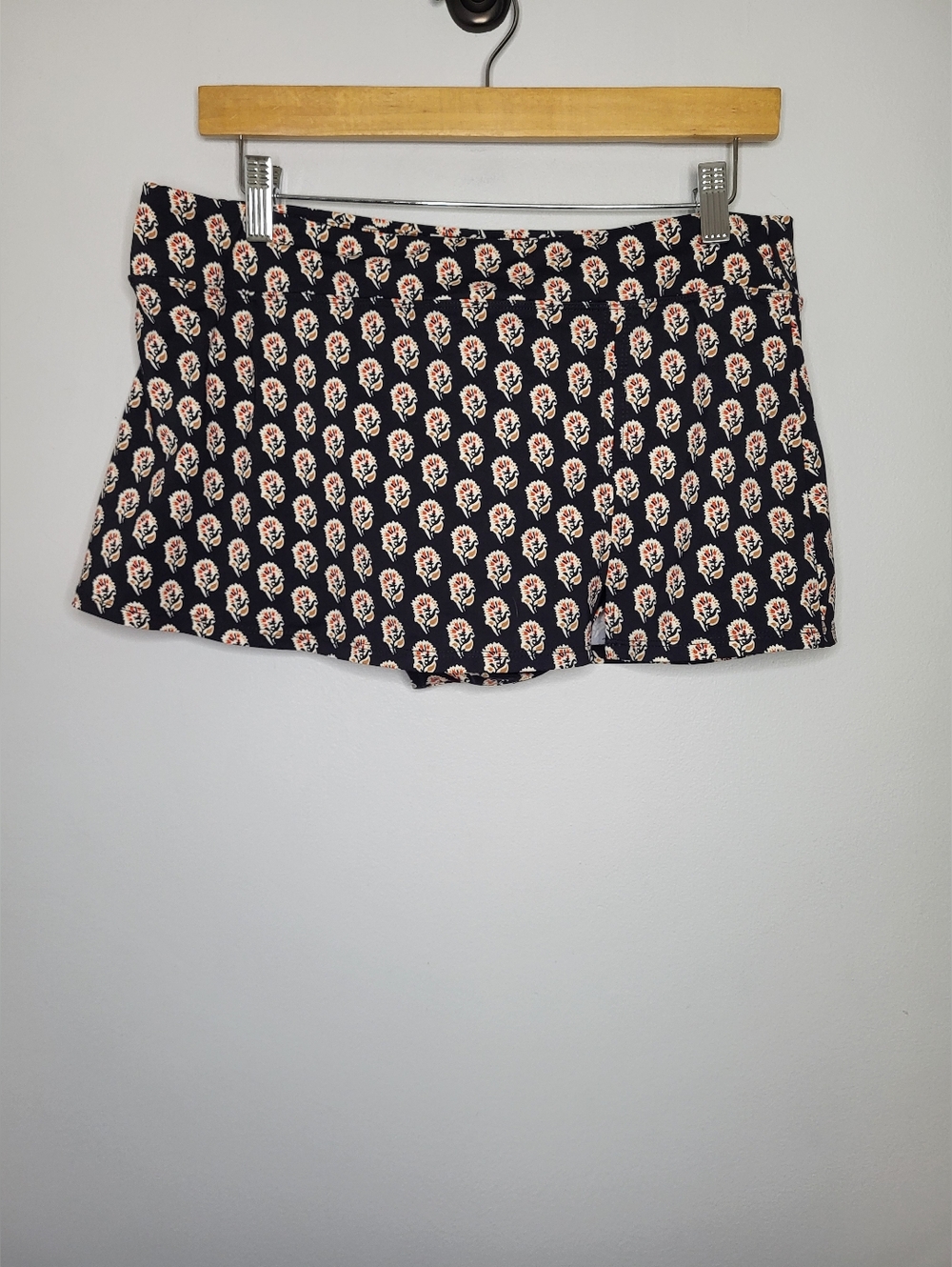 Garnet Hill Black Geometric Swim Skirt Bottom Size 10